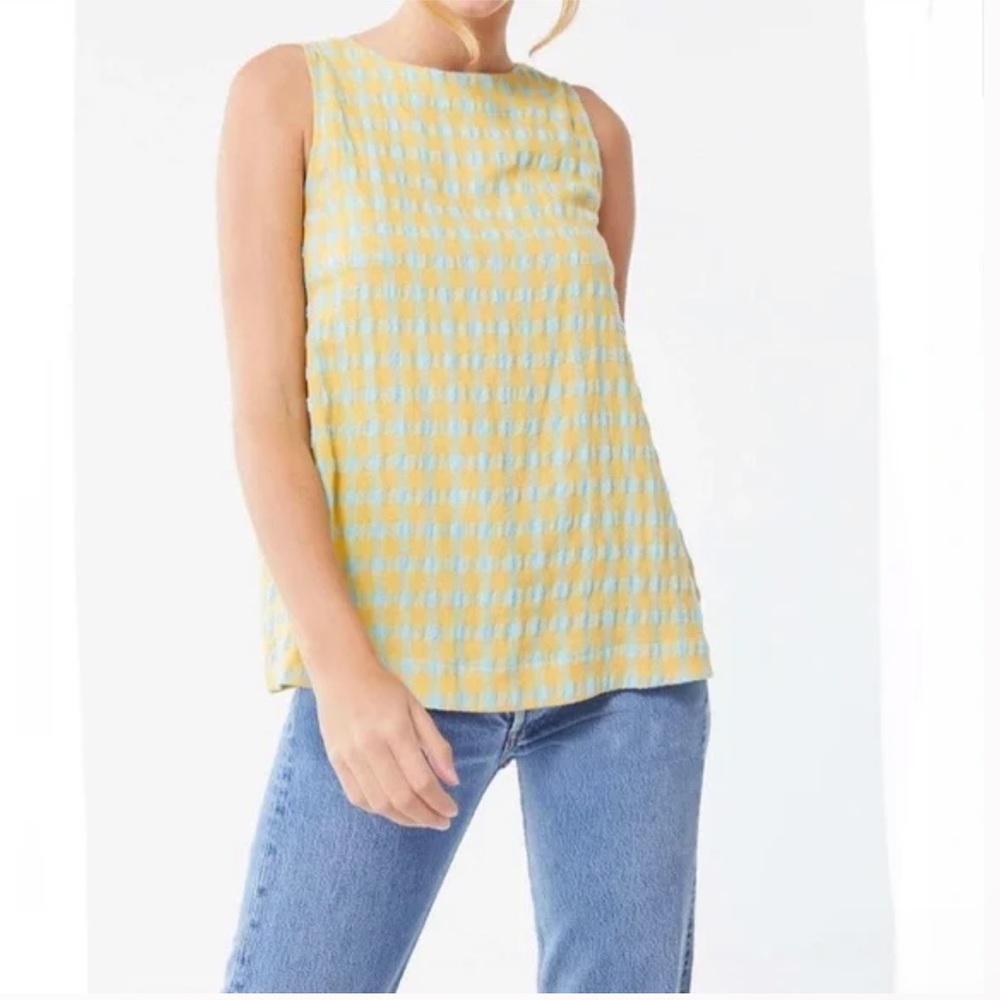 Urban Outfitters Sofia Gingham Tie-Back Tank Top A18